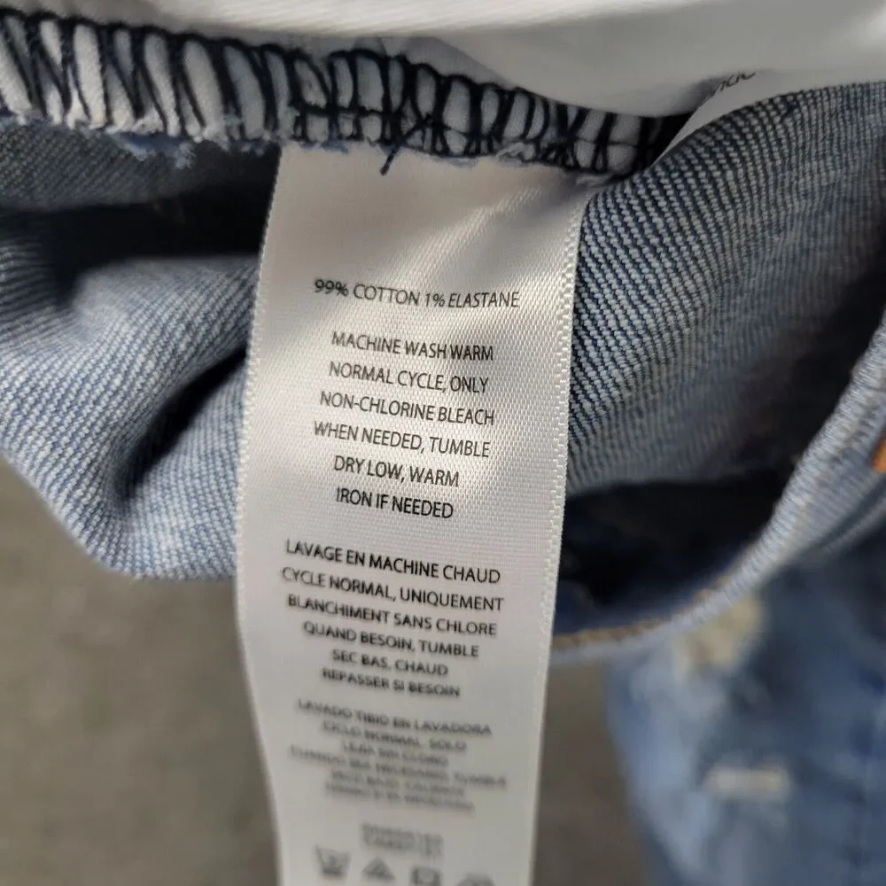 Calvin Klein Jeans Women's 24P Blue Distressed High Rise Straight Leg NWT - Picture 11 of 12